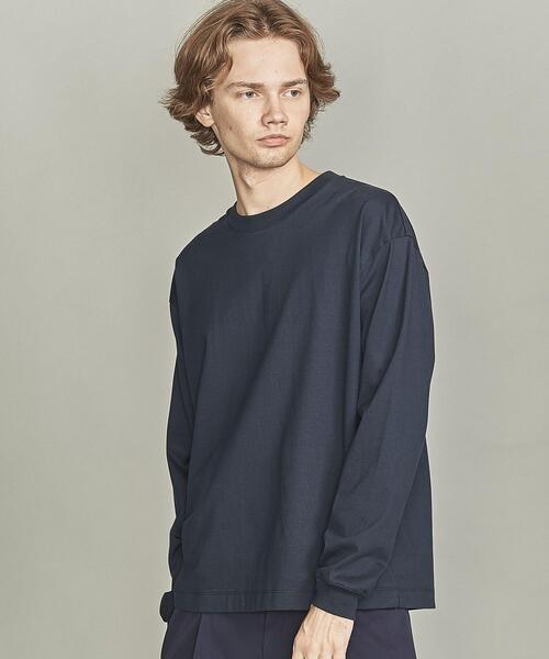 BEAUTY&YOUTH UNITED ARROWS（ビューティーアンドユースユナイテッドアローズ）の「BY ハイゲージ コットン ワイドフォルム Tシャツ（Tシャツ/カットソー・メンズ・ホワイト/ベージュ/ワインレッド/オリーブ/ネイビー・S/M/L/XL/XXL）」の4枚目の写真