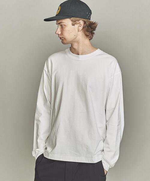 BEAUTY&YOUTH UNITED ARROWS（ビューティーアンドユースユナイテッドアローズ）の「BY ハイゲージ コットン ワイドフォルム Tシャツ（Tシャツ/カットソー・メンズ・ホワイト/ベージュ/ワインレッド/オリーブ/ネイビー・S/M/L/XL/XXL）」の13枚目の写真