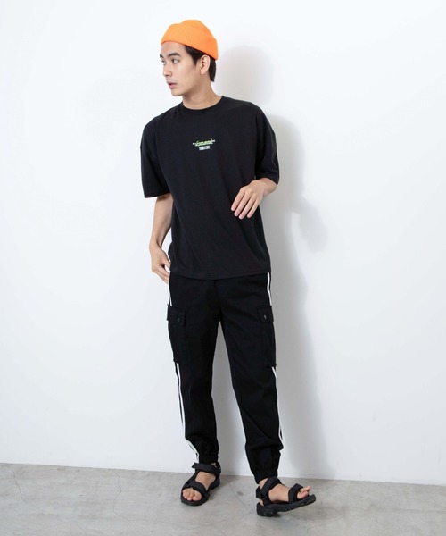 WEGO（ウィゴー）の「WEGO/フラッシュロゴビッグシルエットTシャツ（Tシャツ/カットソー・メンズ・ブラック/ホワイト・LARGE/MEDIUM）」の22枚目の写真