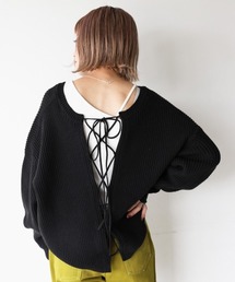 PAGEBOY | バックレースアップニット(ニット/セーター)