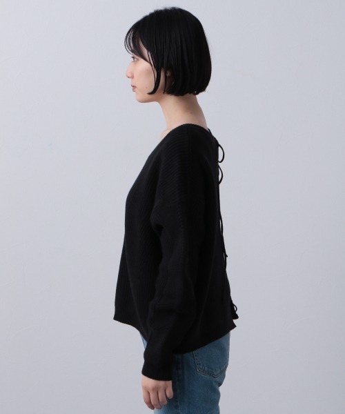 PAGEBOY(ページボーイ)の「バックレースアップニット(ニット/セーター・レディース・ブラック/オフホワイト/ライム・FREE)」の20枚目の写真