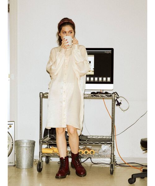 jouetie（ジュエティ）の「ノーカラービッグシャツ（シャツ/ブラウス・レディース・アイボリー/ブラック/グリーン/その他1・MEDIUM）」の12枚目の写真