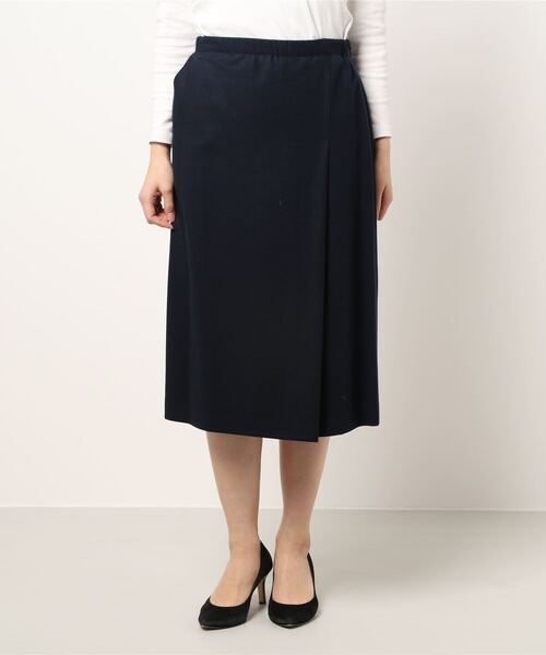 HANAE MORI（ハナエモリ）の「【HANAE MORI】ライトミルド　スカート（スカート・レディース・ブルーグリーン/ネイビー/キャメル・40/38）」の2枚目の写真