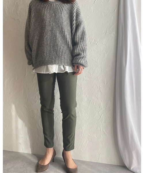 She's Closet(シーズクローゼット)の「裏起毛ウォームストレッチテーパードパンツ(その他パンツ・レディース・ブラック/ベージュ/カーキ・M/L/XL)」の7枚目の写真