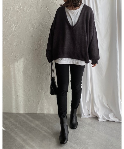 She's Closet(シーズクローゼット)の「裏起毛ウォームストレッチテーパードパンツ(その他パンツ・レディース・ブラック/ベージュ/カーキ・M/L/XL)」の8枚目の写真