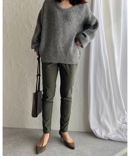 She's Closet(シーズクローゼット)の「裏起毛ウォームストレッチテーパードパンツ(その他パンツ・レディース・ブラック/ベージュ/カーキ・M/L/XL)」の18枚目の写真