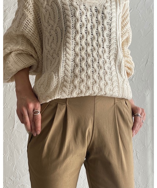 She's Closet(シーズクローゼット)の「裏起毛ウォームストレッチテーパードパンツ(その他パンツ・レディース・ブラック/ベージュ/カーキ・M/L/XL)」の20枚目の写真