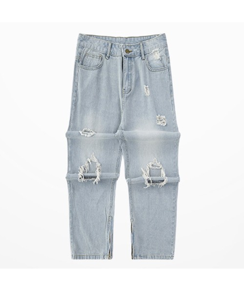 WESTBOY(ウエストボーイ)の「【WB VINTAGE】Wide Pants in Dameged Denim WBV21S07(デニムパンツ・メンズ・ブルー・M/L/XL)」の8枚目の写真