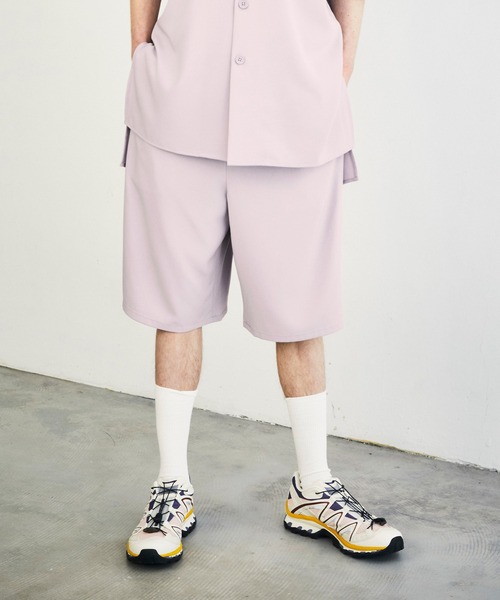 EMMA CLOTHES(エマクローズ)の「裾サイドロープ1タックワイドショーツ【EMMA CLOTHES/エマクローズ】(その他パンツ・メンズ・ブラック/ベージュ/ライラック/グレイッシュベージュ/キナリ・FREE)」の5枚目の写真