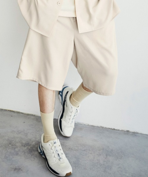 EMMA CLOTHES(エマクローズ)の「裾サイドロープ1タックワイドショーツ【EMMA CLOTHES/エマクローズ】(その他パンツ・メンズ・ブラック/ベージュ/ライラック/グレイッシュベージュ/キナリ・FREE)」の13枚目の写真