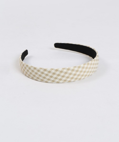 WC（ダブル シー）の「WC/ギンガムチェックカチューシャ（カチューシャ・レディース・グリーン/ライトピンク/ベージュ/ブラック・FREE）」の2枚目の写真