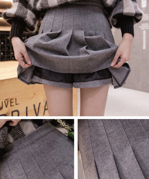 meJane（ミージェーン）の「スワンプリーツスカパン（スカート・レディース・チャコールグレー/ブラック/グレー・S/M）」の5枚目の写真