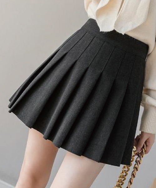 meJane（ミージェーン）の「スワンプリーツスカパン（スカート・レディース・チャコールグレー/ブラック/グレー・S/M）」の4枚目の写真