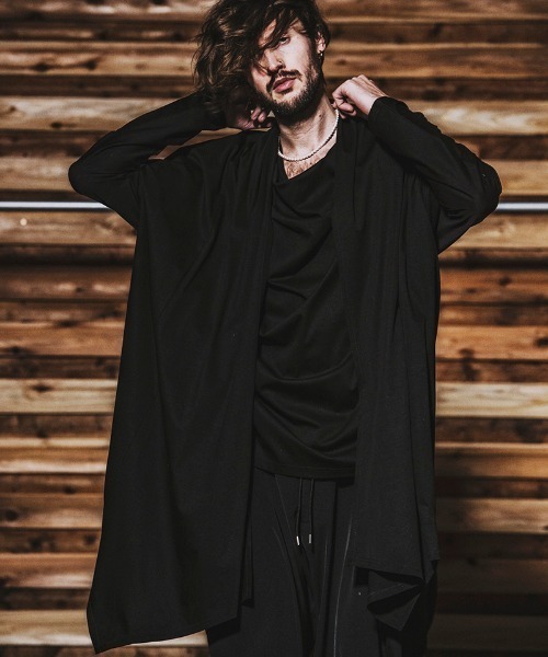 NO ID.（ノーアイディ）の「mt7144- ﾄﾞﾙﾏﾝｽﾘｰﾌﾞﾄﾞﾚｰﾌﾟT Tシャツ（Tシャツ/カットソー・メンズ・ホワイト/ブラック/グレー・ONE SIZE）」の6枚目の写真