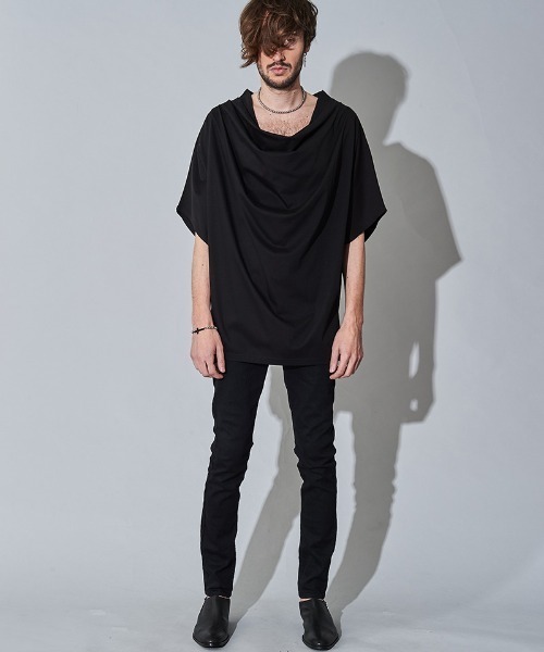 NO ID.（ノーアイディ）の「mt7144- ﾄﾞﾙﾏﾝｽﾘｰﾌﾞﾄﾞﾚｰﾌﾟT Tシャツ（Tシャツ/カットソー・メンズ・ホワイト/ブラック/グレー・ONE SIZE）」の13枚目の写真