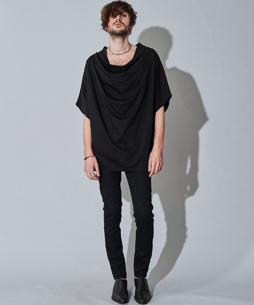 NO ID.（ノーアイディ）の「mt7144- ﾄﾞﾙﾏﾝｽﾘｰﾌﾞﾄﾞﾚｰﾌﾟT Tシャツ（Tシャツ/カットソー・メンズ・ホワイト/ブラック/グレー・ONE SIZE）」の14枚目の写真