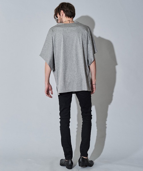 NO ID.（ノーアイディ）の「mt7144- ﾄﾞﾙﾏﾝｽﾘｰﾌﾞﾄﾞﾚｰﾌﾟT Tシャツ（Tシャツ/カットソー・メンズ・ホワイト/ブラック/グレー・ONE SIZE）」の19枚目の写真
