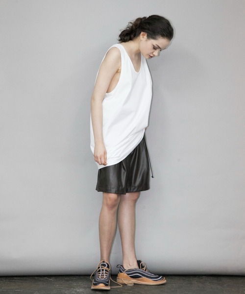 my beautiful landlet（マイビューティフルランドレット）の「【my beautiful landlet】 long tank top / free（Tシャツ/カットソー・メンズ・ブラック/ホワイト/ベージュ・FREE）」の8枚目の写真