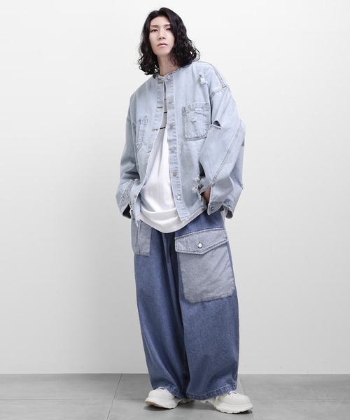 minsobi（ミンソビ）の「ビッグシルエットロングTシャツ（Tシャツ/カットソー・メンズ・ホワイト/ブラック・FREE）」の8枚目の写真