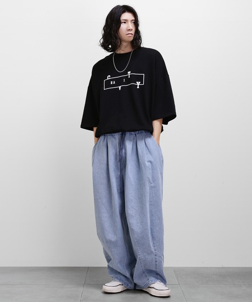 minsobi（ミンソビ）の「ビッグシルエットロングTシャツ（Tシャツ/カットソー・メンズ・ホワイト/ブラック・FREE）」の10枚目の写真