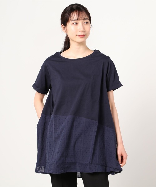sabstreet my standard（サブストリートマイスタンダード）の「ドビー切り替えアシメチュニック（シャツ/ブラウス・レディース・ネイビー/ブラック・9号）」の13枚目の写真