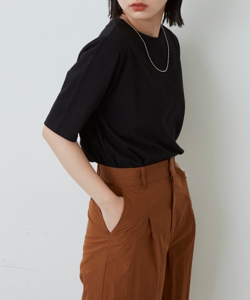 Aunt Marie's(アントマリーズ)の「裾ラウンドスリットビッグTシャツ/AUNT MARIE'S(Tシャツ/カットソー・レディース・ホワイト/チャコールグレー/ブラック・FREE)」の5枚目の写真