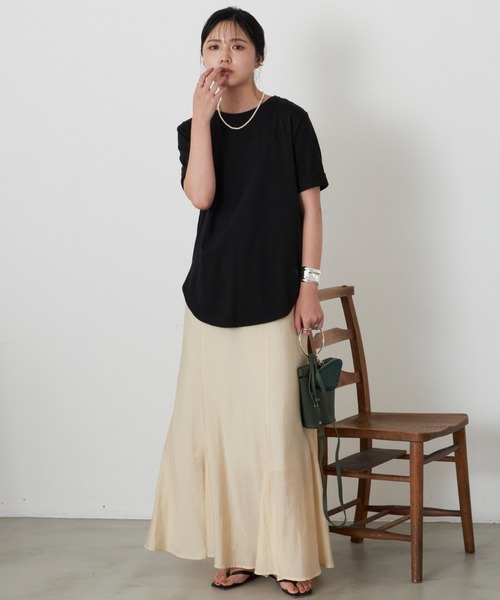 Aunt Marie's(アントマリーズ)の「裾ラウンドスリットビッグTシャツ/AUNT MARIE'S(Tシャツ/カットソー・レディース・ホワイト/チャコールグレー/ブラック・FREE)」の19枚目の写真