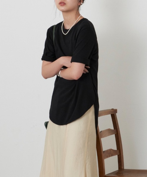 Aunt Marie's(アントマリーズ)の「裾ラウンドスリットビッグTシャツ/AUNT MARIE'S(Tシャツ/カットソー・レディース・ホワイト/チャコールグレー/ブラック・FREE)」の20枚目の写真
