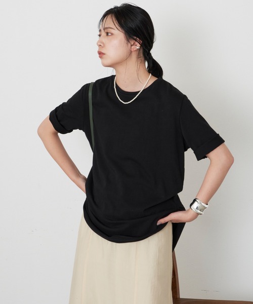 Aunt Marie's(アントマリーズ)の「裾ラウンドスリットビッグTシャツ/AUNT MARIE'S(Tシャツ/カットソー・レディース・ホワイト/チャコールグレー/ブラック・FREE)」の15枚目の写真