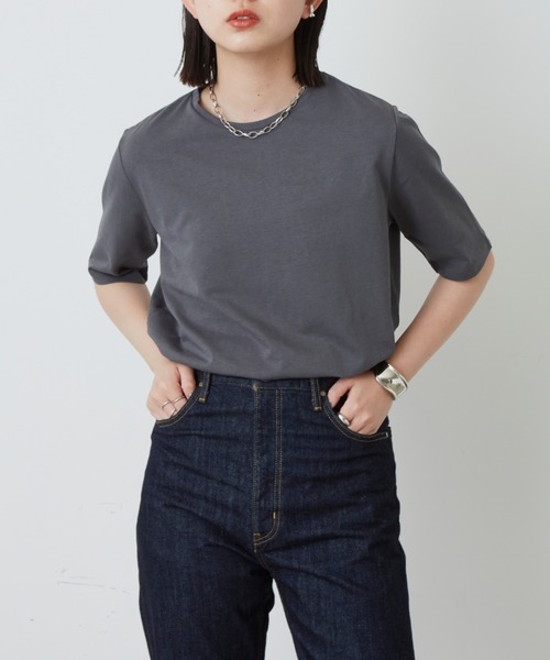 Aunt Marie's(アントマリーズ)の「裾ラウンドスリットビッグTシャツ/AUNT MARIE'S(Tシャツ/カットソー・レディース・ホワイト/チャコールグレー/ブラック・FREE)」の12枚目の写真