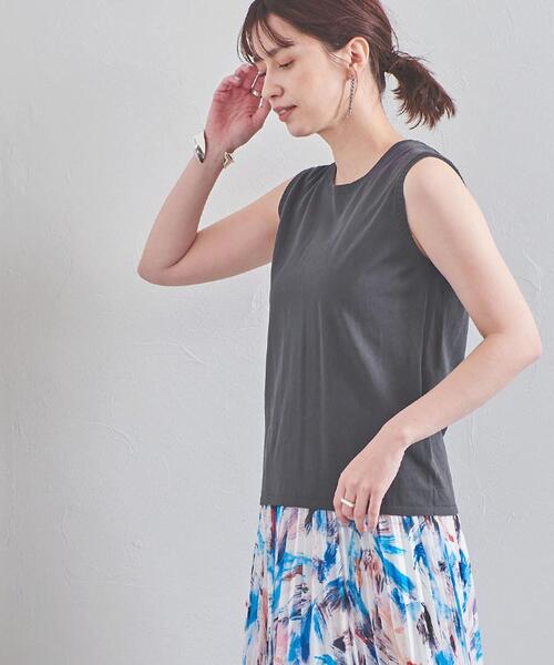 UNITED ARROWS（ユナイテッドアローズ）の「UBC ハイツイストコットン クルーネック ノースリーブニット◆（ニット/セーター・レディース・ホワイト/ダークグレー/ケリー/ブラック・FREE）」の3枚目の写真