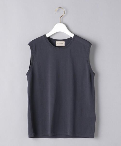 UNITED ARROWS（ユナイテッドアローズ）の「UBC ハイツイストコットン クルーネック ノースリーブニット◆（ニット/セーター・レディース・ホワイト/ダークグレー/ケリー/ブラック・FREE）」の16枚目の写真