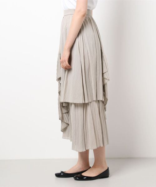 LUGIVA(ルギヴァ)の「ボイルプリーツ重ねスカート(スカート・レディース・ブラック/ベージュ/グリーン/ブラウン・M)」の5枚目の写真