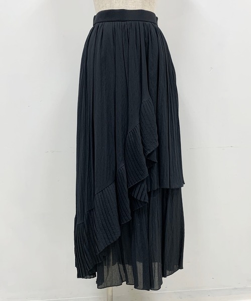 LUGIVA(ルギヴァ)の「ボイルプリーツ重ねスカート(スカート・レディース・ブラック/ベージュ/グリーン/ブラウン・M)」の7枚目の写真