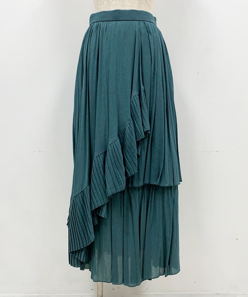 LUGIVA(ルギヴァ)の「ボイルプリーツ重ねスカート(スカート・レディース・ブラック/ベージュ/グリーン/ブラウン・M)」の8枚目の写真