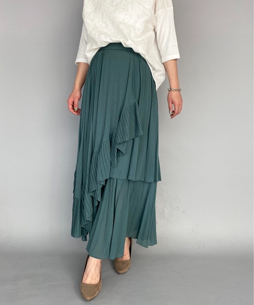 LUGIVA(ルギヴァ)の「ボイルプリーツ重ねスカート(スカート・レディース・ブラック/ベージュ/グリーン/ブラウン・M)」の18枚目の写真