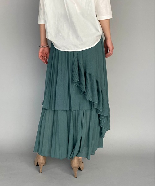 LUGIVA(ルギヴァ)の「ボイルプリーツ重ねスカート(スカート・レディース・ブラック/ベージュ/グリーン/ブラウン・M)」の20枚目の写真