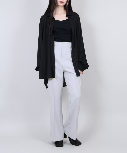 PUNYUS（プニュズ）の「センタープレスフレアパンツ（その他パンツ・レディース・グリーン/グレー/ブラック・1/2/3/4）」の9枚目の写真