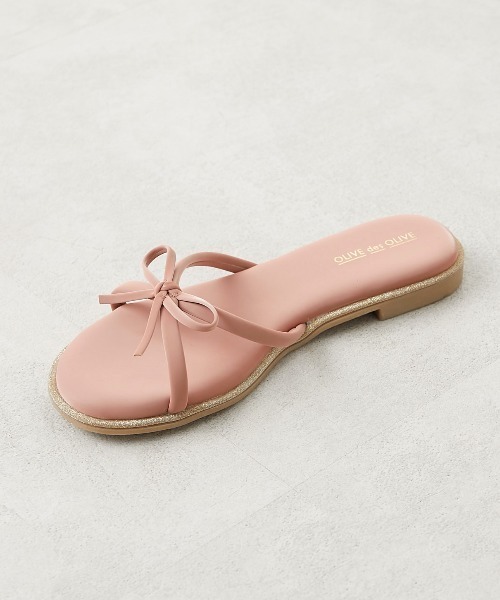 OLIVE des OLIVE（オリーブデオリーブ）の「【WEB限定カラー有】リボンチューブサンダル（サンダル・レディース・シルバー/ピンク/ダークベージュ/ベージュ・LARGE/SMALL/MEDIUM）」の10枚目の写真