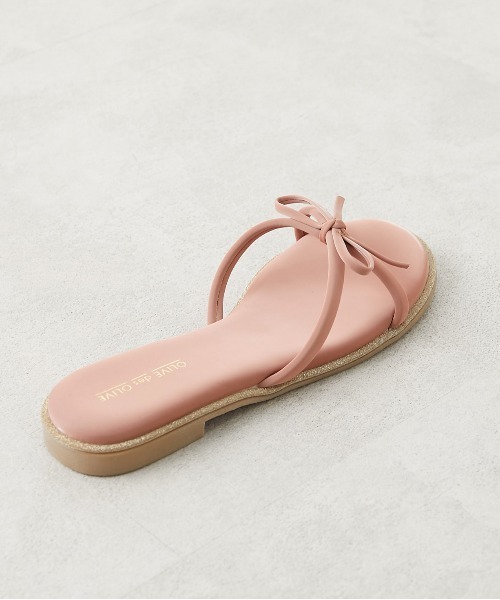 OLIVE des OLIVE（オリーブデオリーブ）の「【WEB限定カラー有】リボンチューブサンダル（サンダル・レディース・シルバー/ピンク/ダークベージュ/ベージュ・LARGE/SMALL/MEDIUM）」の12枚目の写真