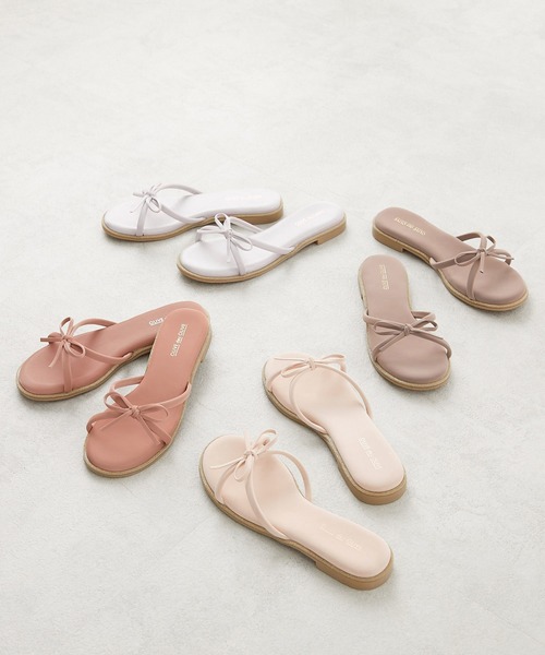 OLIVE des OLIVE（オリーブデオリーブ）の「【WEB限定カラー有】リボンチューブサンダル（サンダル・レディース・シルバー/ピンク/ダークベージュ/ベージュ・LARGE/SMALL/MEDIUM）」の15枚目の写真