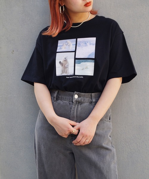 179/WG(イチナナキュウダブルジー)の「シロクマTシャツ(Tシャツ/カットソー・レディース・ブルー/ブラック/オフホワイト・FREE)」の17枚目の写真