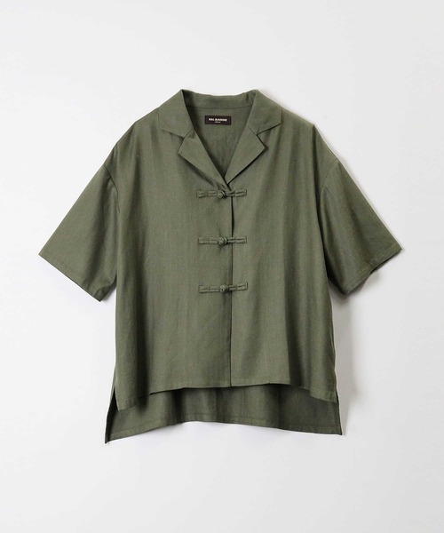 RAG MACHINE（ラグマシーン）の「【RAG MACHINE】チャイナボタン半袖シャツ（シャツ/ブラウス・レディース・レンガ/オリーブ/ベージュ・M/L）」の22枚目の写真