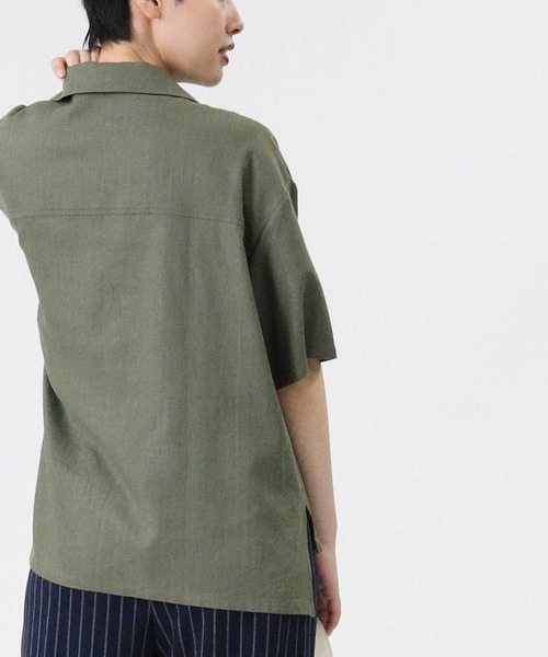 RAG MACHINE（ラグマシーン）の「【RAG MACHINE】チャイナボタン半袖シャツ（シャツ/ブラウス・レディース・レンガ/オリーブ/ベージュ・M/L）」の12枚目の写真