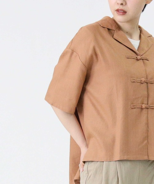 RAG MACHINE（ラグマシーン）の「【RAG MACHINE】チャイナボタン半袖シャツ（シャツ/ブラウス・レディース・レンガ/オリーブ/ベージュ・M/L）」の18枚目の写真