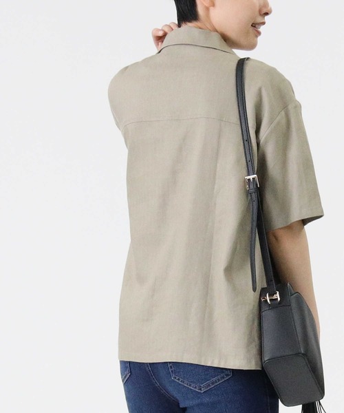 RAG MACHINE（ラグマシーン）の「【RAG MACHINE】チャイナボタン半袖シャツ（シャツ/ブラウス・レディース・レンガ/オリーブ/ベージュ・M/L）」の6枚目の写真