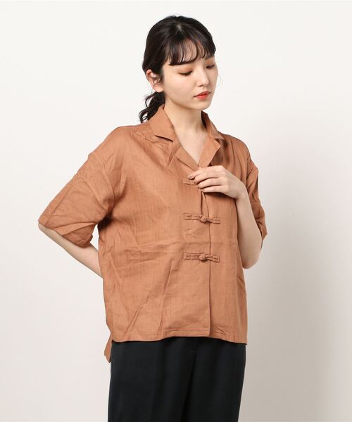 RAG MACHINE（ラグマシーン）の「【RAG MACHINE】チャイナボタン半袖シャツ（シャツ/ブラウス・レディース・レンガ/オリーブ/ベージュ・M/L）」の20枚目の写真