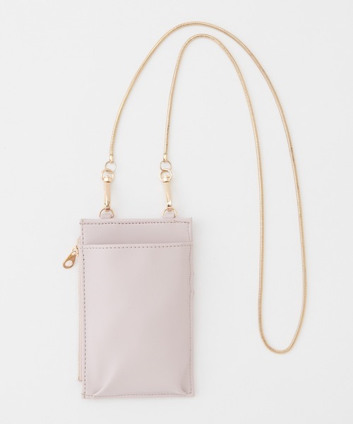 natural couture(ナチュラルクチュール)の「チェーンスマホショルダーバッグ(ショルダーバッグ・レディース・ピンク/ピンクゴールド/その他1/オフホワイト/ブラック/レッド・FREE)」の4枚目の写真