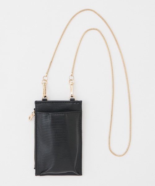 natural couture(ナチュラルクチュール)の「チェーンスマホショルダーバッグ(ショルダーバッグ・レディース・ピンク/ピンクゴールド/その他1/オフホワイト/ブラック/レッド・FREE)」の3枚目の写真