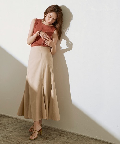 Pierrot（ピエロ）の「ウォッシャブルノースリーブリブニット（ニット/セーター・レディース・アイボリー/ブラック/グレイッシュベージュ/グリーン/ライトパープル/オレンジ・M/L）」の16枚目の写真